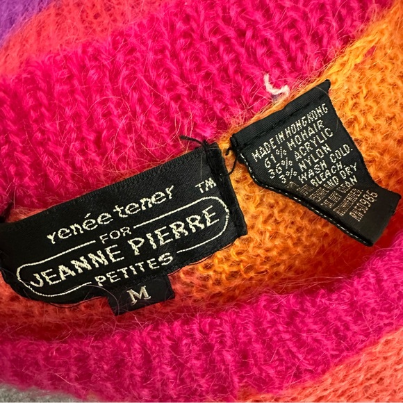 Vintage Renee Tener for Jeanne Pierre Colorful Mohair Blend Sweater Size Med Pet - Picture 13 of 14